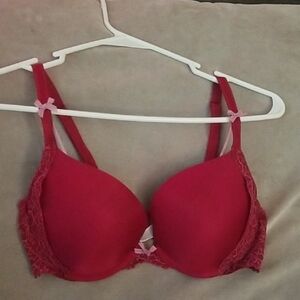 Victoria's Secret Red Bra with Lace Accents